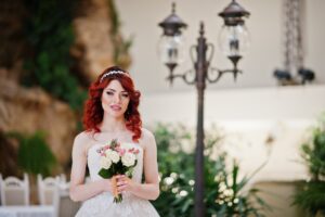 Charming red-haired bride
